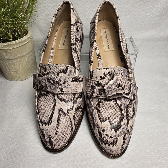 ANTONIO MELANI SNAKESKIN LOAFER DARLENE SLIP ON ANIMAL PRINT SIZE 8.5 EUC - Picture 4 of 8